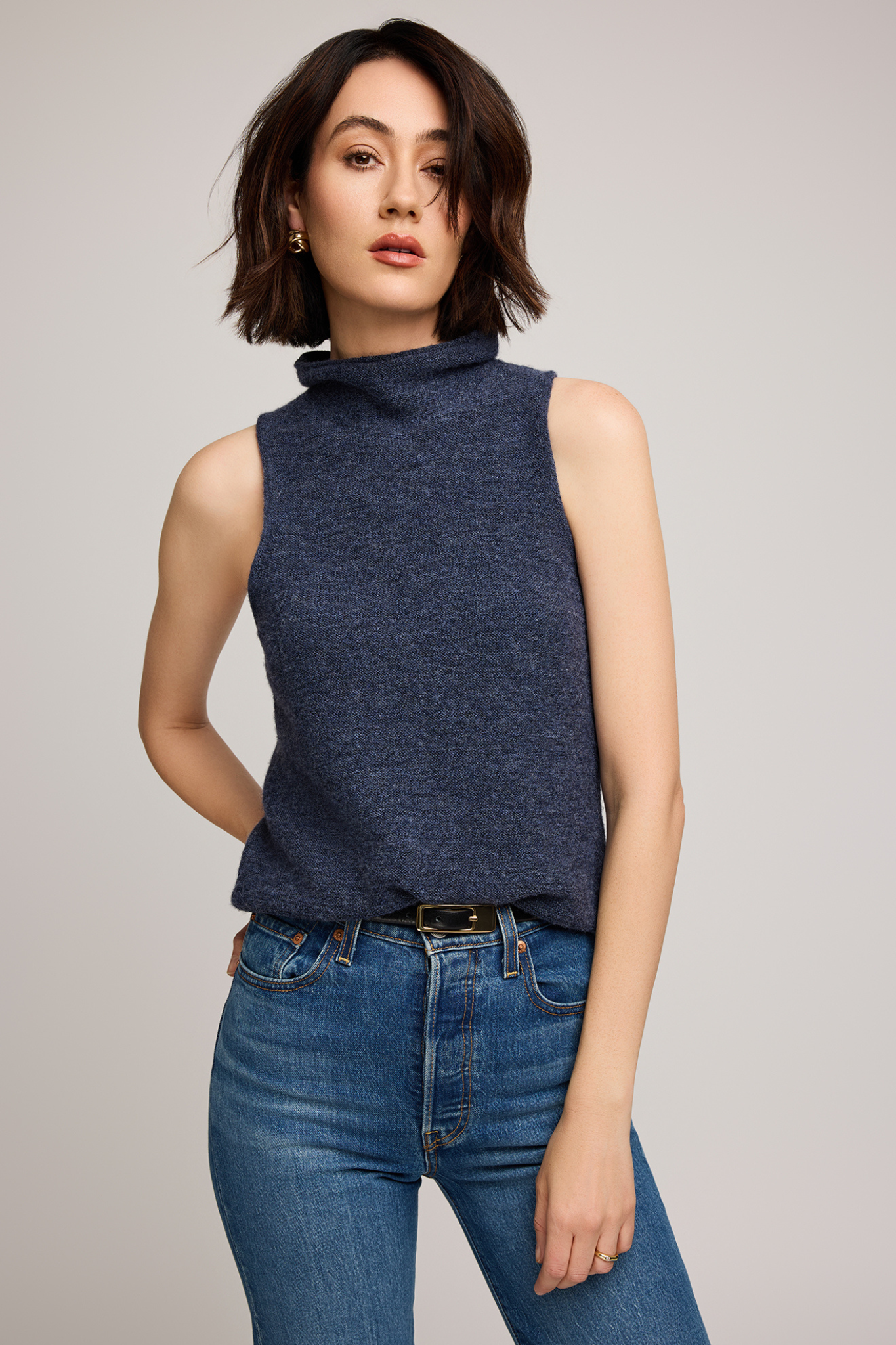 Orla Heather Blue Knit Tank