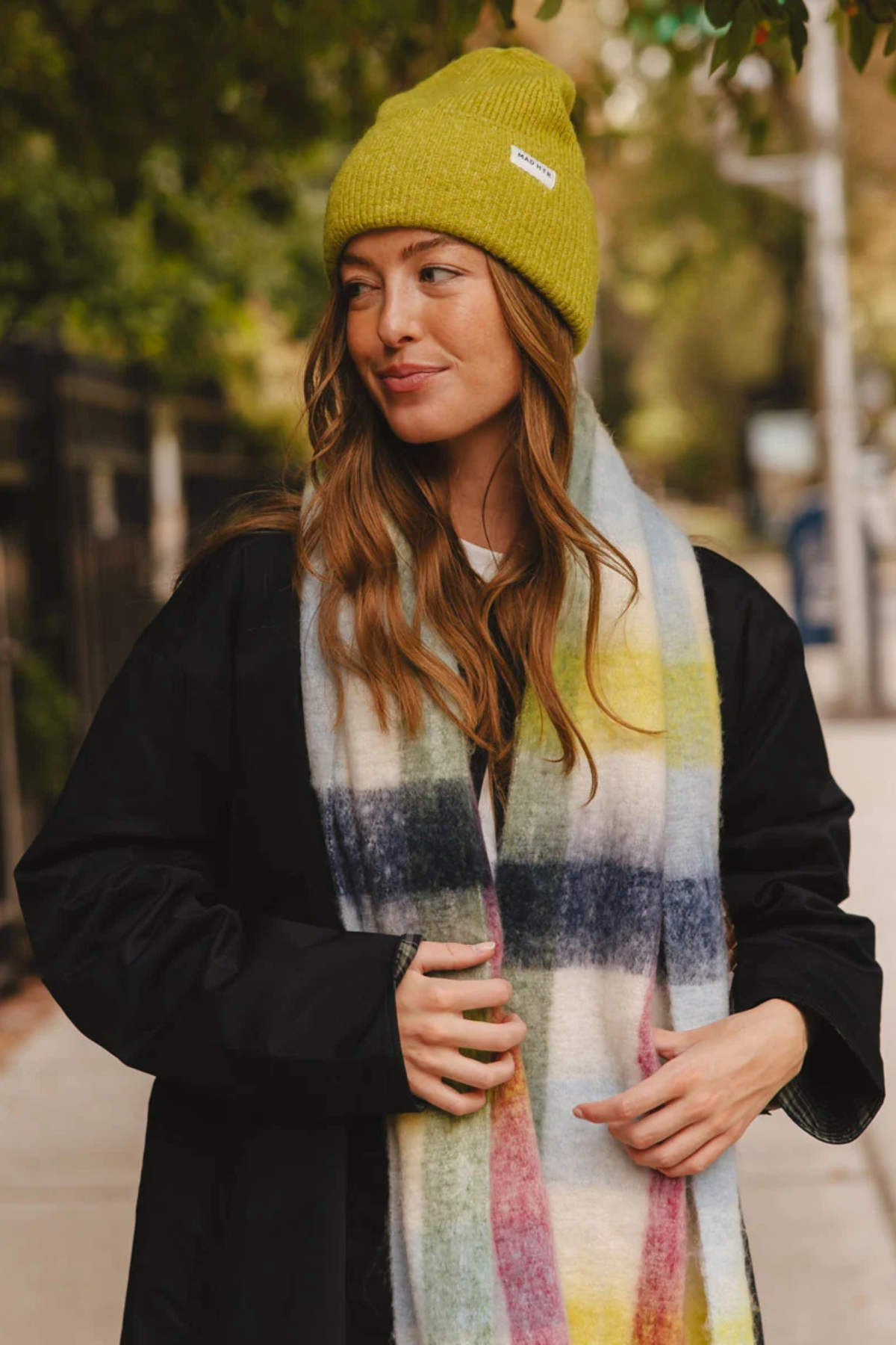 Multicolor Plaid Blanket Scarf