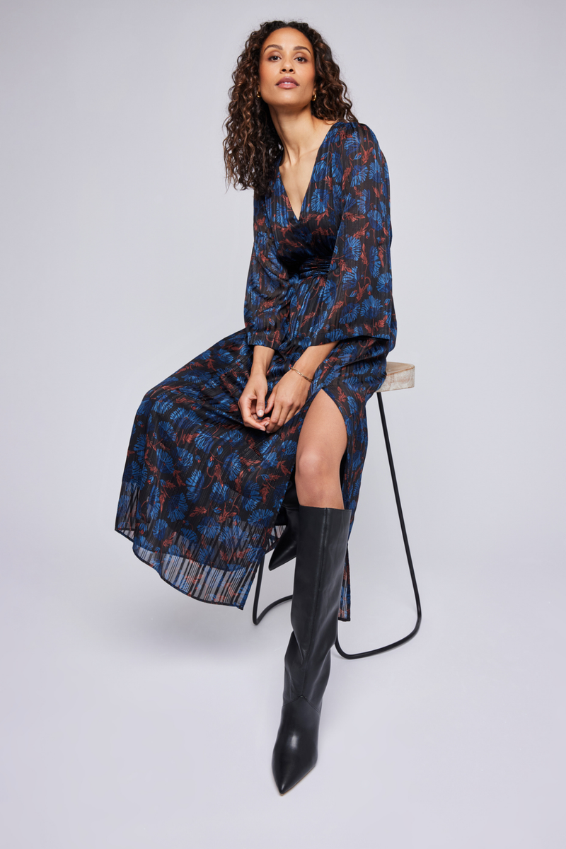 Fabienne Indigo Floral Dress