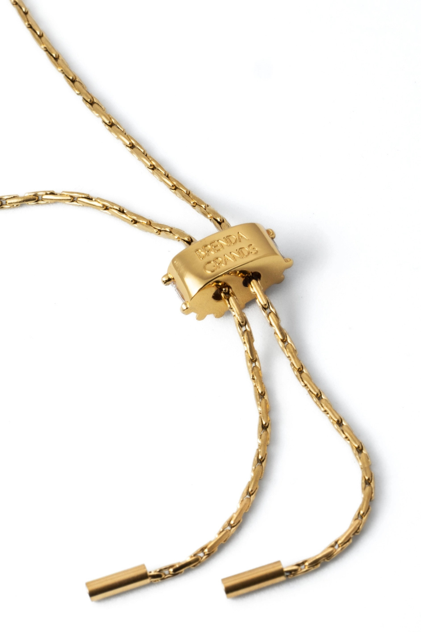 18K Gold Baguette Lariat Necklace
