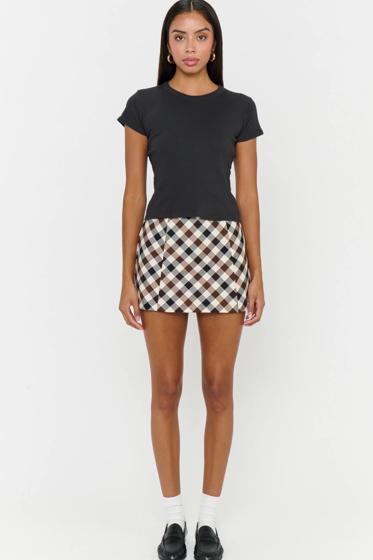 Gia Spiced Plaid Mini Skort