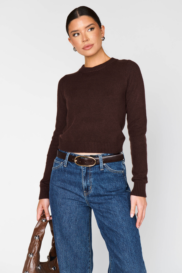 Tuck In Mocha Knit Sweater