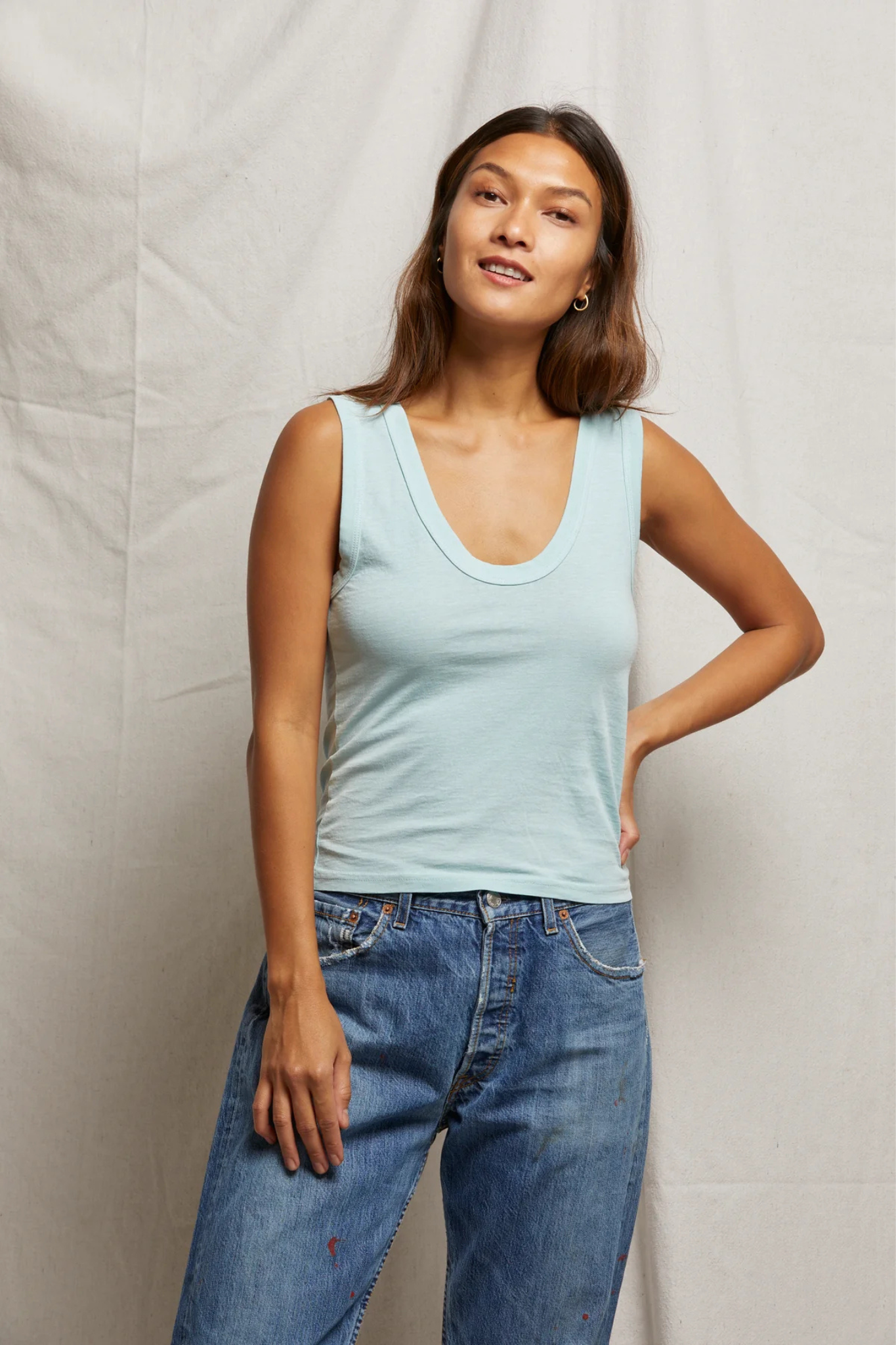 Khara Iced Aqua Rib Scoop Tank