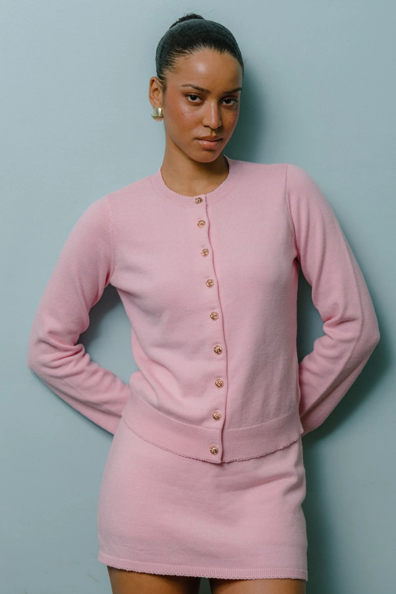 Josie Pink Knit Mini Skort