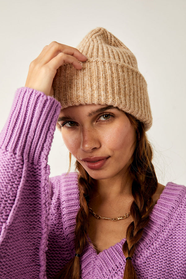 Harbor Marled Ribbed Beanie / Camel