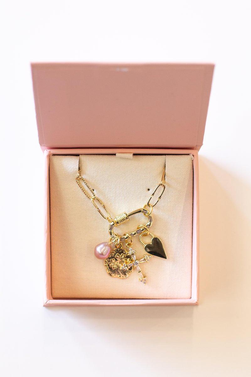 Pink Pearl Charmie Necklace