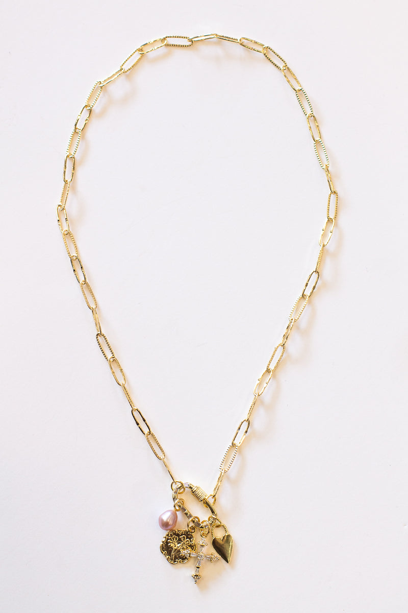 Pink Pearl Charmie Necklace