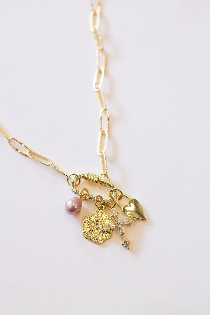 Pink Pearl Charmie Necklace