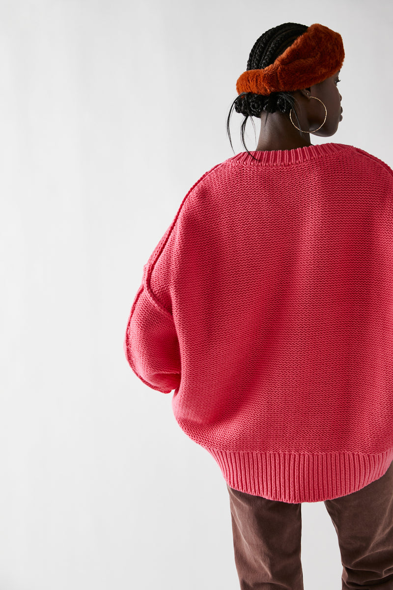 Alli Strawberry Spritz V-Neck Sweater
