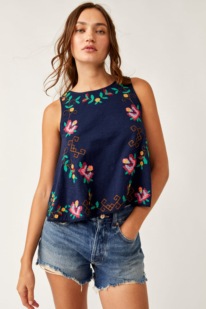 Fun and Flirty Embroidered Tank