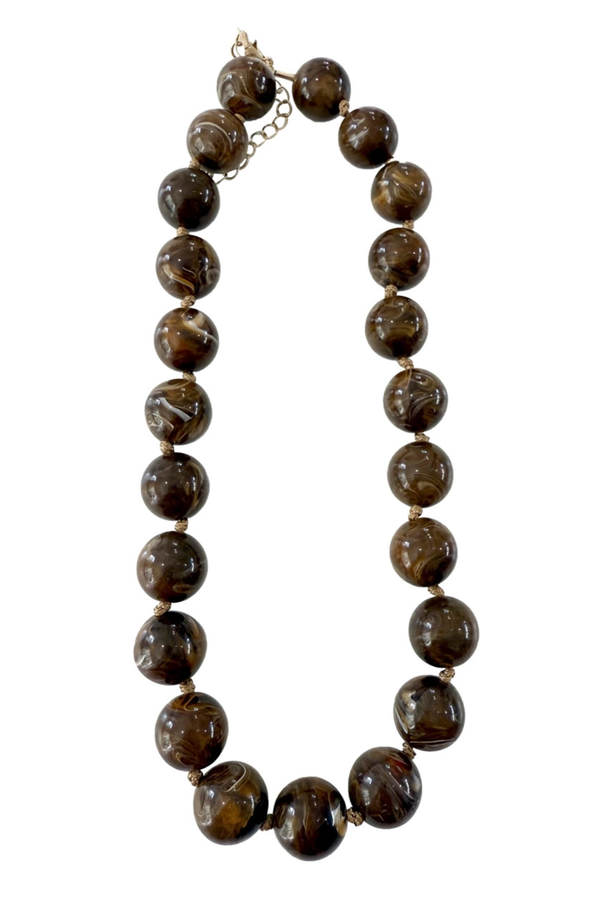 Mabry Brown Chunky Beaded Necklace