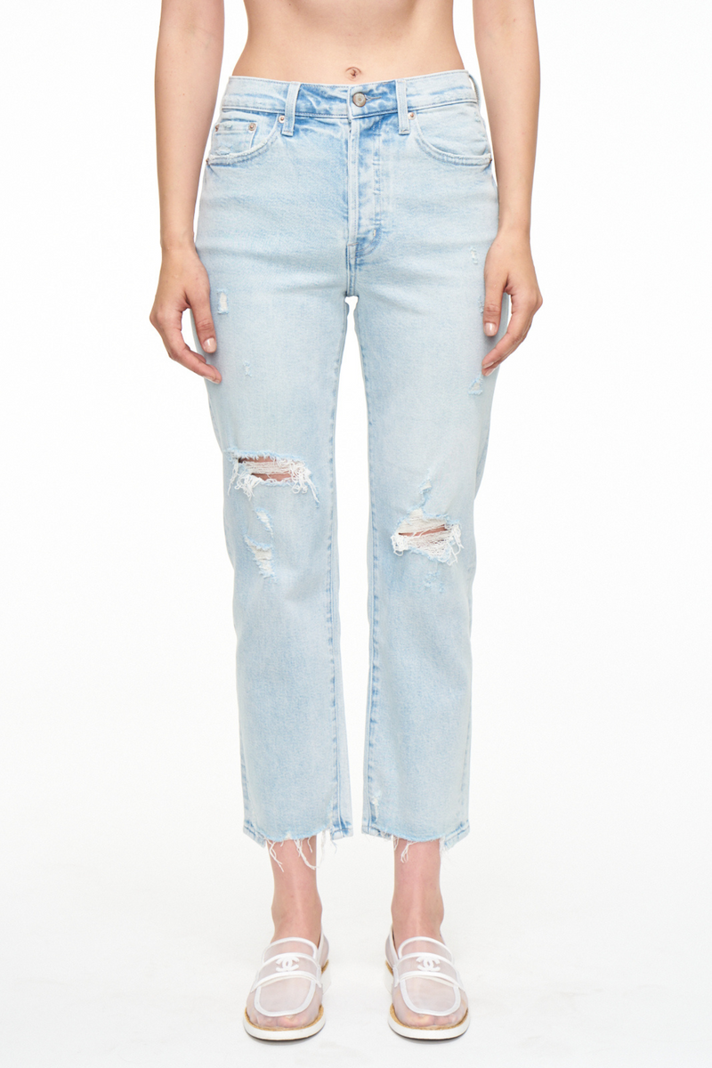 Charlie Hilo Distressed High Rise Straight