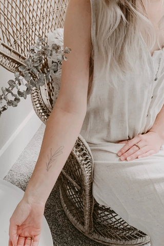 Lily & Sparrow Plume Design Tattoo