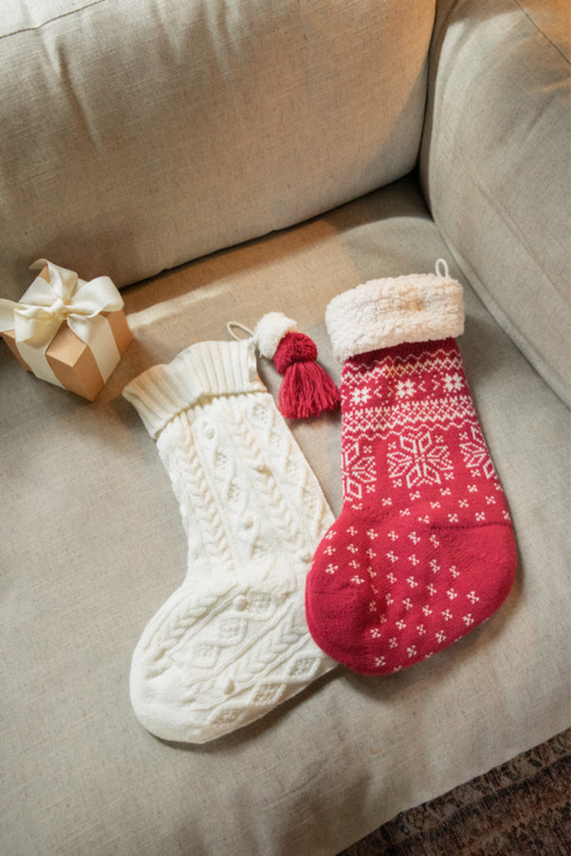 Vanilla Ice Pom Stocking