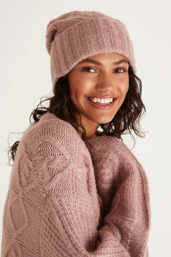 Sweet Pink Cable Knit Beanie
