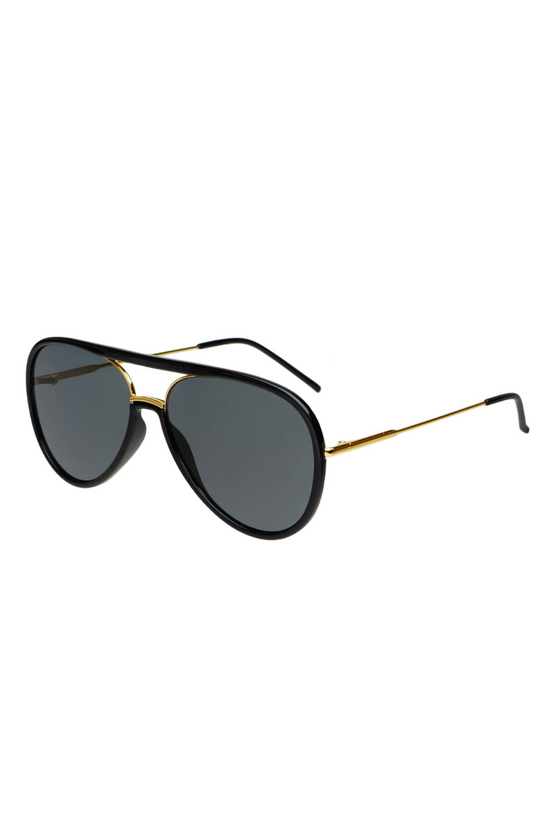 Shay Black Aviator Sunglasses