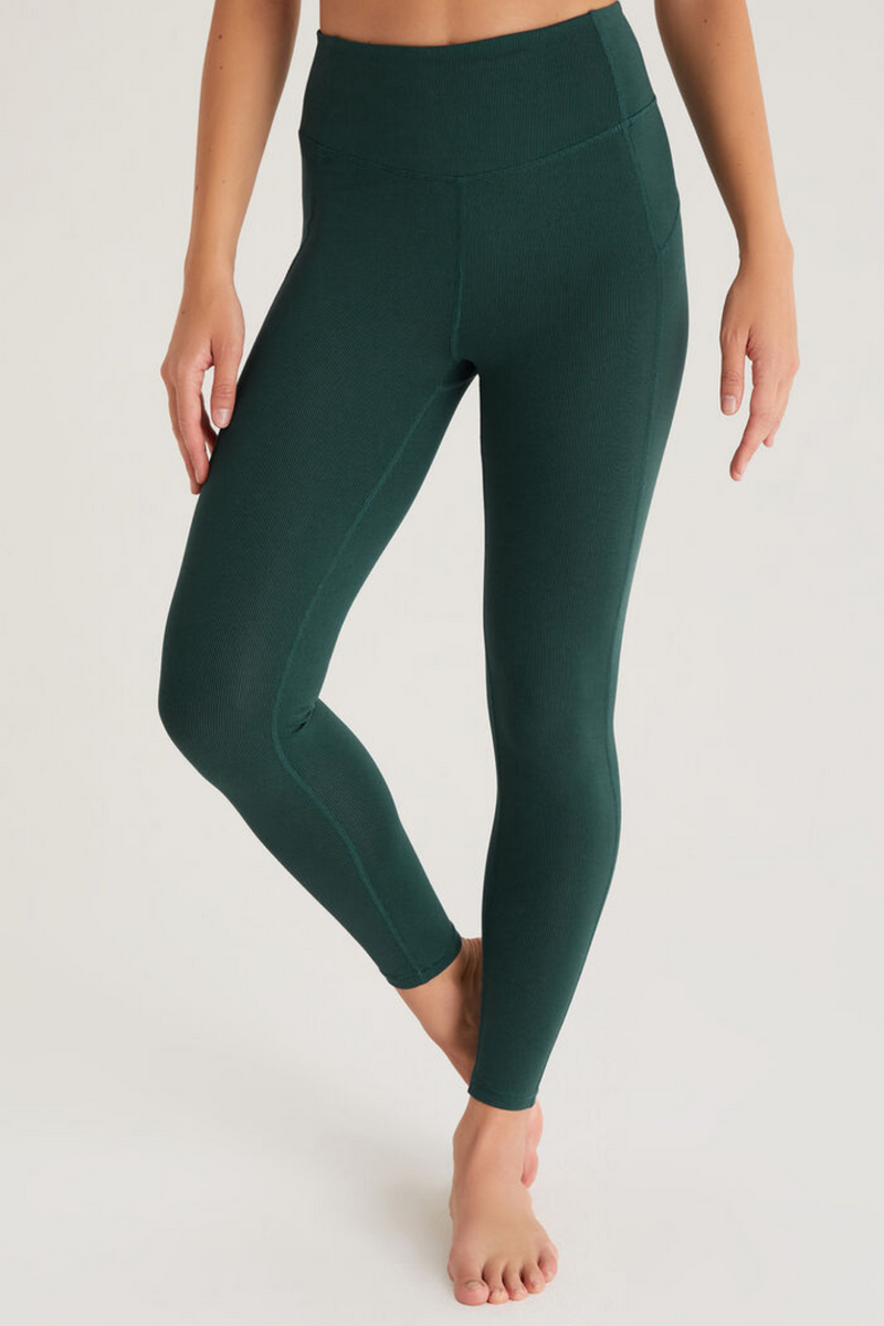 Real Deal Jewel Green Rib 7/8 Legging – Lily + Sparrow Boutique