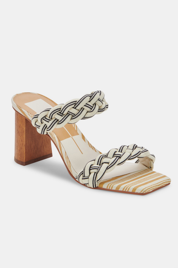 Paily Stripe Fabric Heel - Last One (Size 10)
