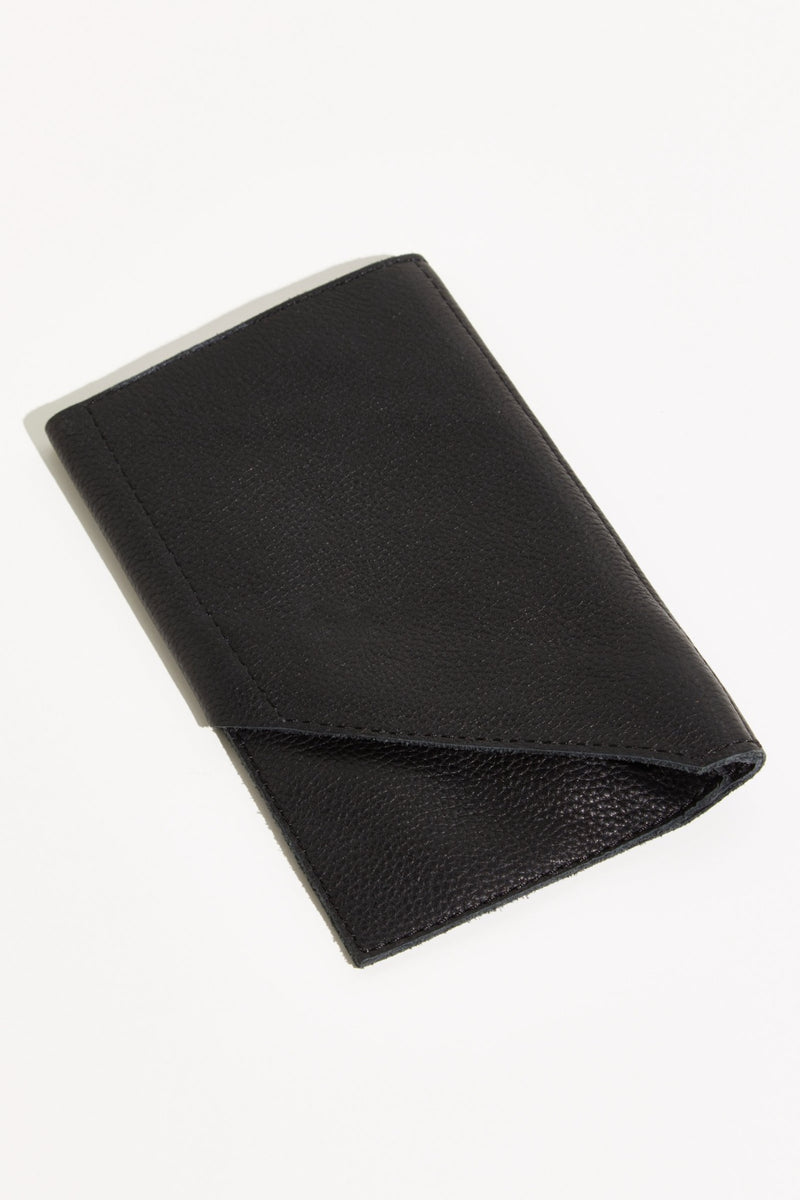 Giorgia Leather Wallet: Washed Black