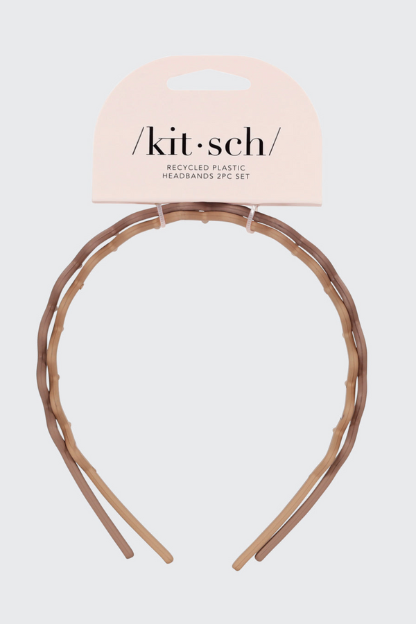 Neutral Zig Zag Plastic Headband (2pc)